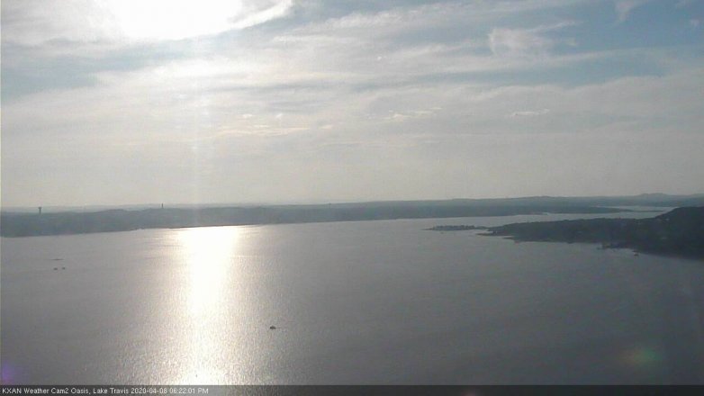Lake Travis webcam, April 8, 2020 6:25 PM CT