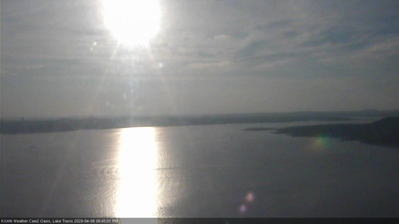 Lake Travis webcam, April 8, 2020 6:45 PM CT