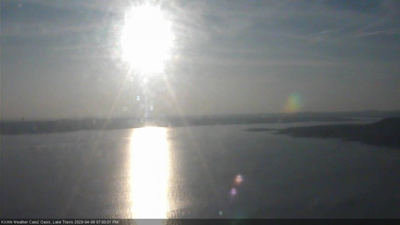 Lake Travis webcam, April 8, 2020 7:00 PM CT