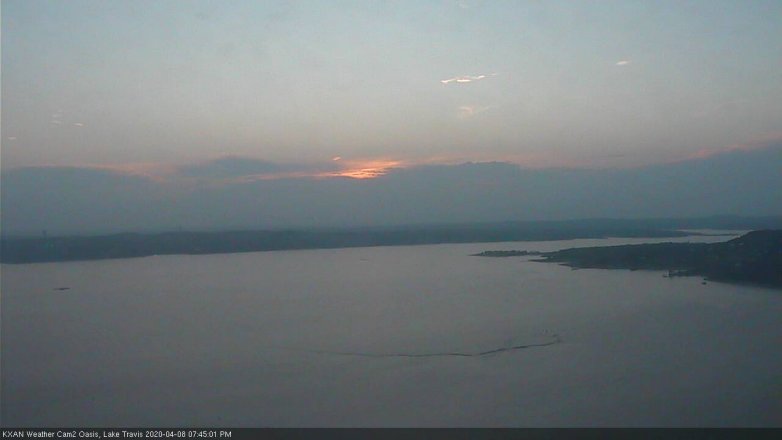 Lake Travis webcam, April 8, 2020 7:45 PM CT