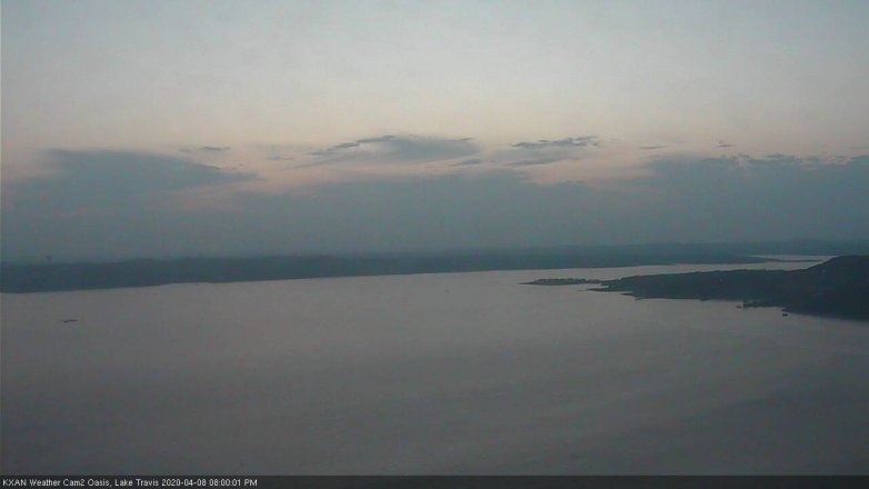 Lake Travis webcam, April 8, 2020 8:00 PM CT