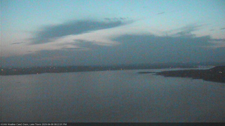 Lake Travis webcam, April 8, 2020 8:25 PM CT