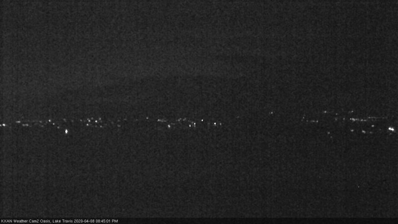 Lake Travis webcam, April 8, 2020 8:45 PM CT