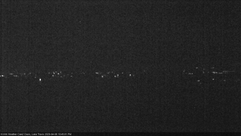 Lake Travis webcam, April 8, 2020 10:45 PM CT