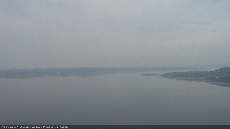Lake Travis webcam, April 9, 2020 9:25 AM CT