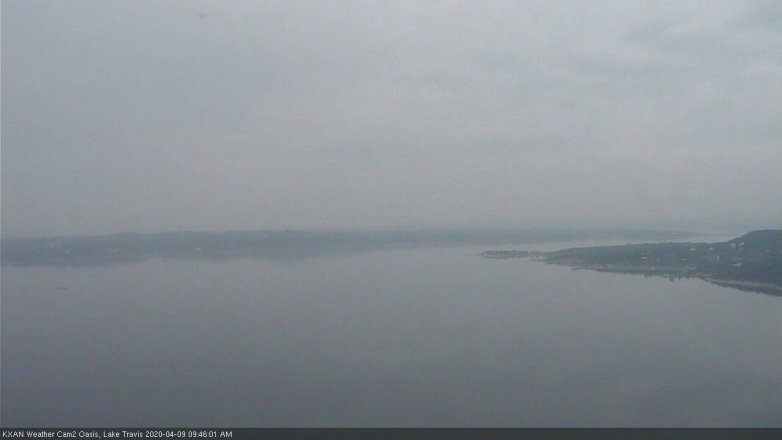 Lake Travis webcam, April 9, 2020 9:45 AM CT