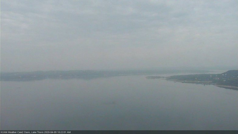 Lake Travis webcam, April 9, 2020 10:25 AM CT