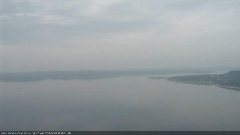 Lake Travis webcam, April 9, 2020 10:45 AM CT