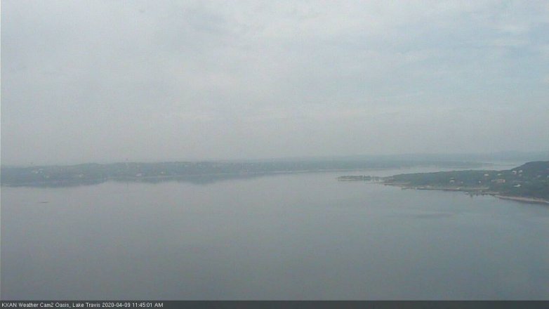 Lake Travis webcam, April 9, 2020 11:45 AM CT