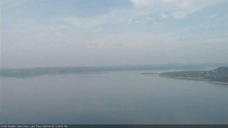 Lake Travis webcam, April 9, 2020 12:00 PM CT