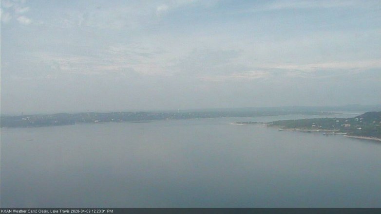 Lake Travis webcam, April 9, 2020 12:25 PM CT