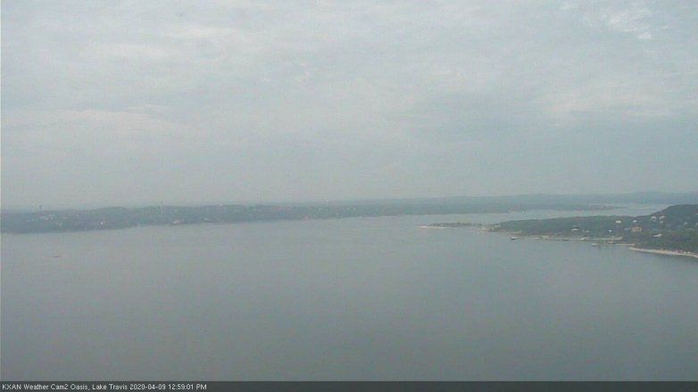 Lake Travis webcam, April 9, 2020 1:00 PM CT