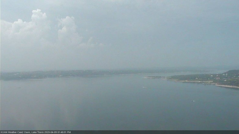 Lake Travis webcam, April 9, 2020 1:45 PM CT