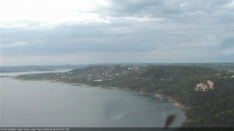 Lake Travis webcam, April 9, 2020 4:25 PM CT