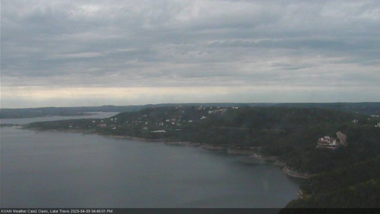 Lake Travis webcam, April 9, 2020 4:45 PM CT