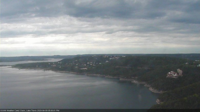 Lake Travis webcam, April 9, 2020 5:00 PM CT