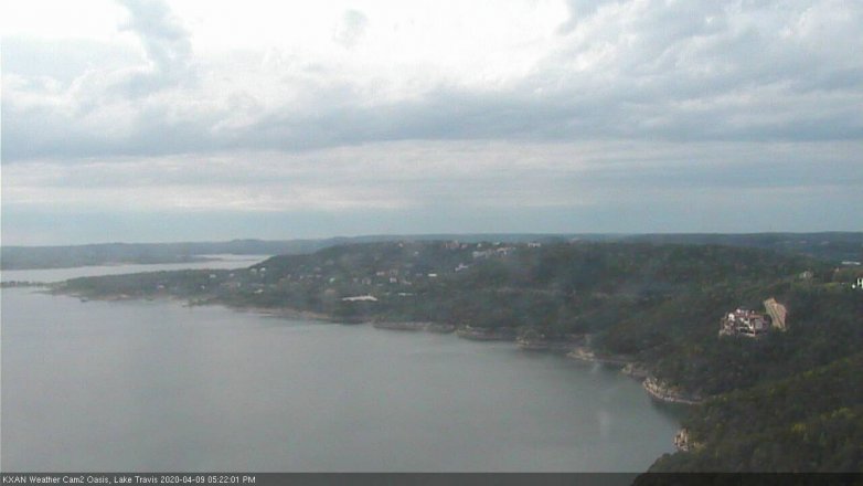 Lake Travis webcam, April 9, 2020 5:25 PM CT