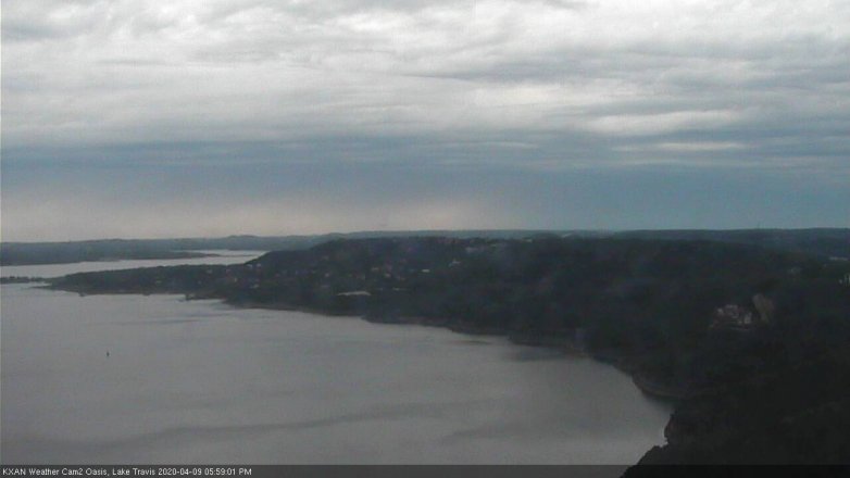 Lake Travis webcam, April 9, 2020 6:00 PM CT