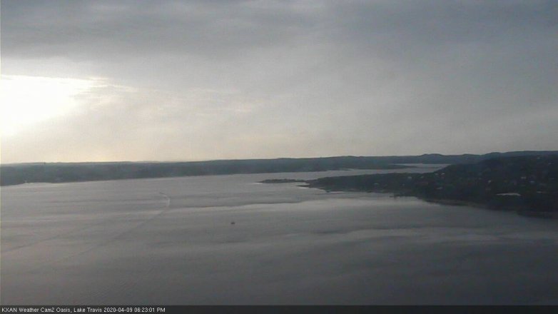 Lake Travis webcam, April 9, 2020 6:25 PM CT