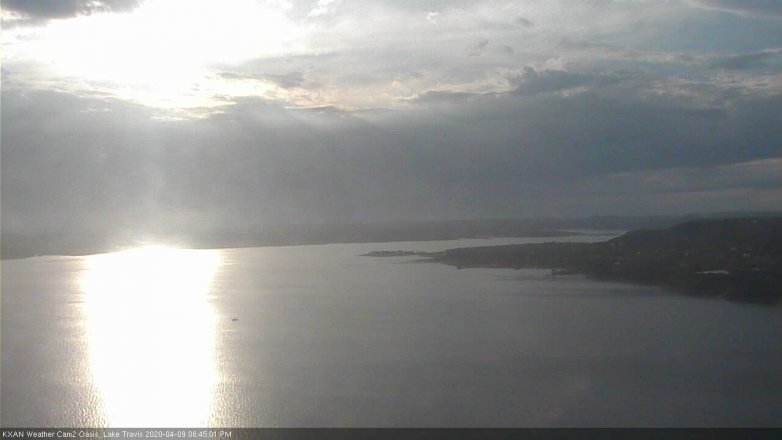 Lake Travis webcam, April 9, 2020 6:45 PM CT