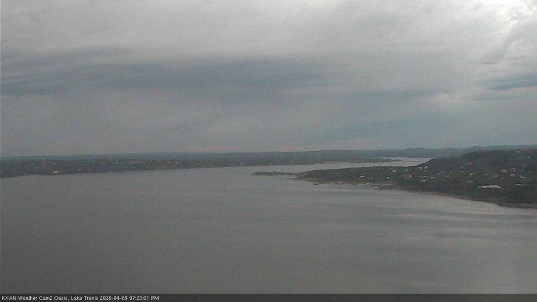 Lake Travis webcam, April 9, 2020 7:25 PM CT