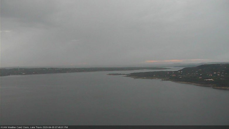 Lake Travis webcam, April 9, 2020 7:45 PM CT