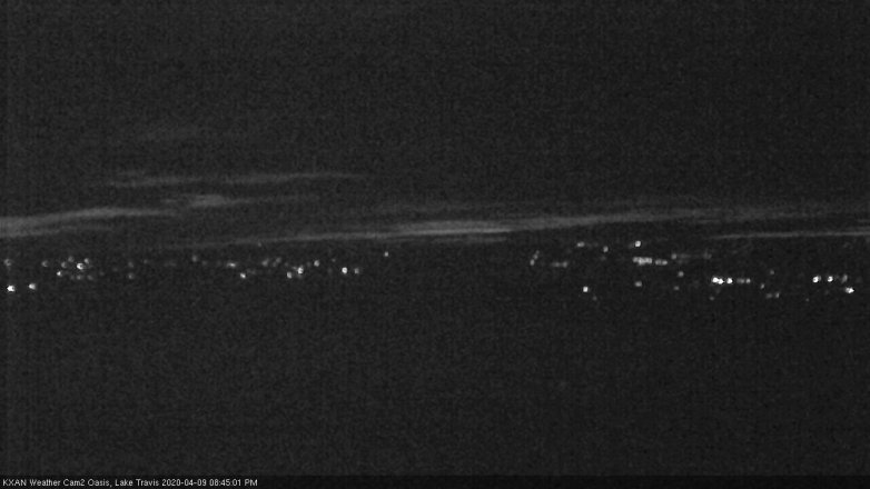 Lake Travis webcam, April 9, 2020 8:45 PM CT
