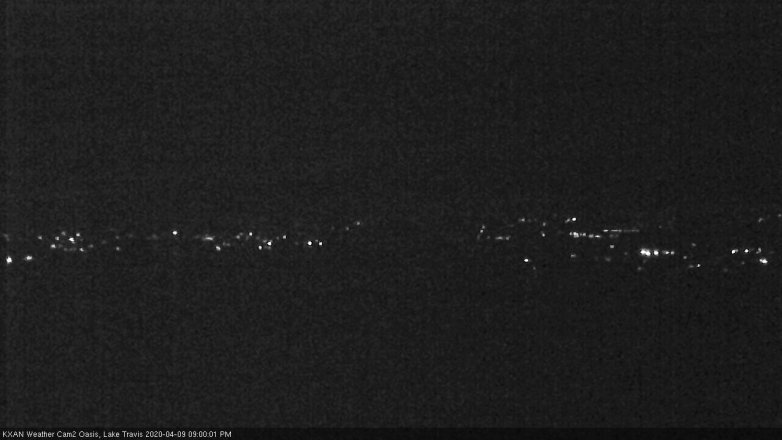 Lake Travis webcam, April 9, 2020 9:00 PM CT