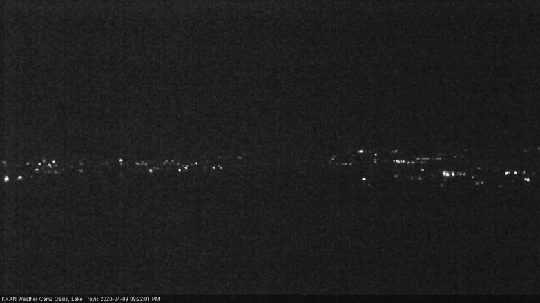 Lake Travis webcam, April 9, 2020 9:25 PM CT