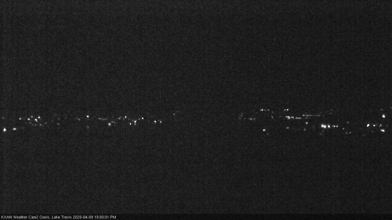 Lake Travis webcam, April 9, 2020 10:00 PM CT
