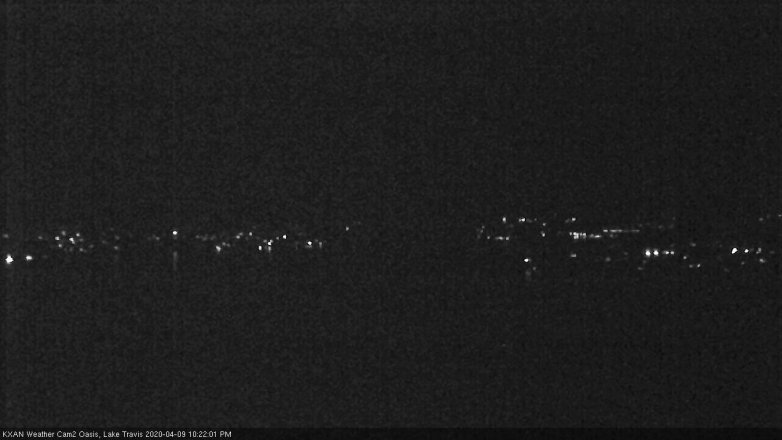 Lake Travis webcam, April 9, 2020 10:25 PM CT