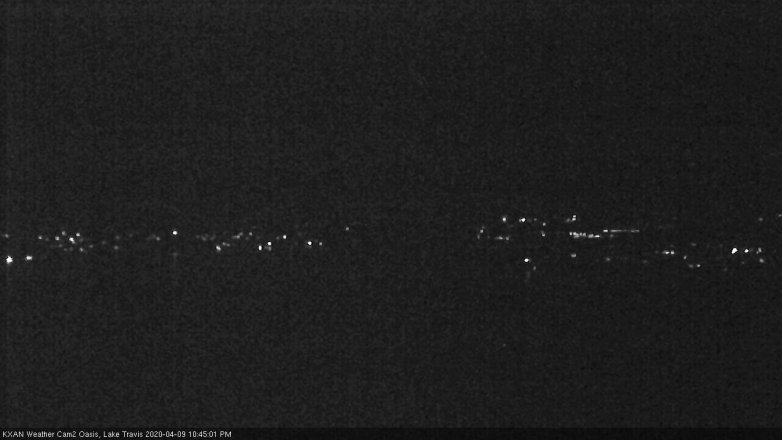 Lake Travis webcam, April 9, 2020 10:45 PM CT