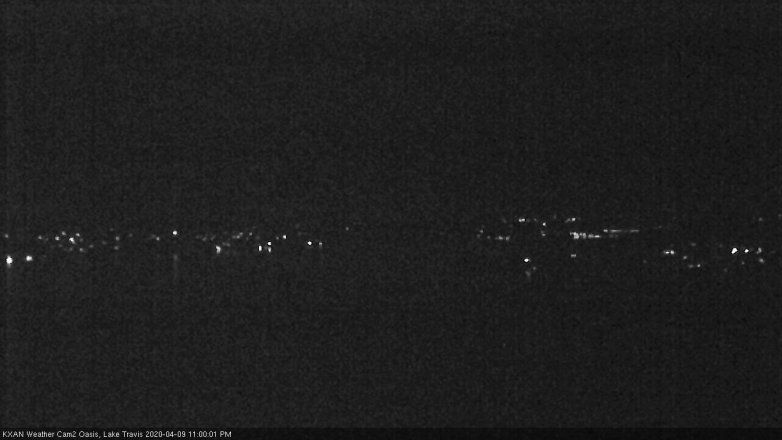 Lake Travis webcam, April 9, 2020 11:00 PM CT