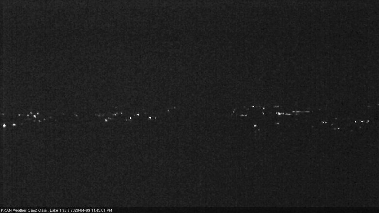 Lake Travis webcam, April 9, 2020 11:45 PM CT