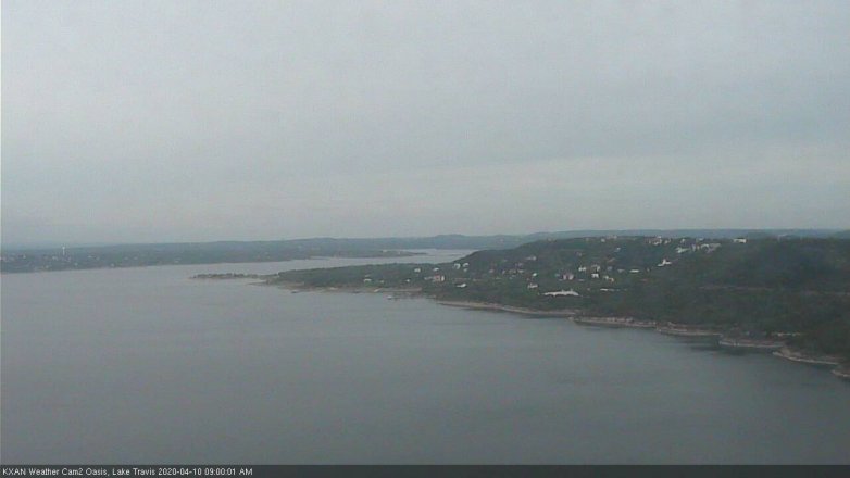Lake Travis webcam, April 10, 2020 9:00 AM CT