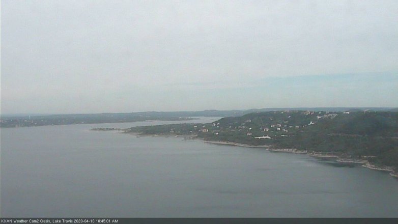 Lake Travis webcam, April 10, 2020 10:45 AM CT