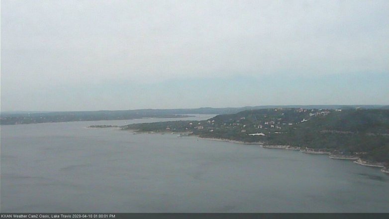 Lake Travis webcam, April 10, 2020 1:00 PM CT