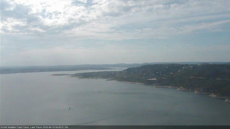 Lake Travis webcam, April 10, 2020 4:45 PM CT