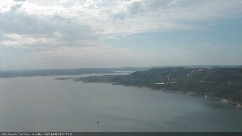 Lake Travis webcam, April 10, 2020 5:00 PM CT