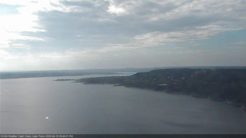 Lake Travis webcam, April 10, 2020 5:45 PM CT