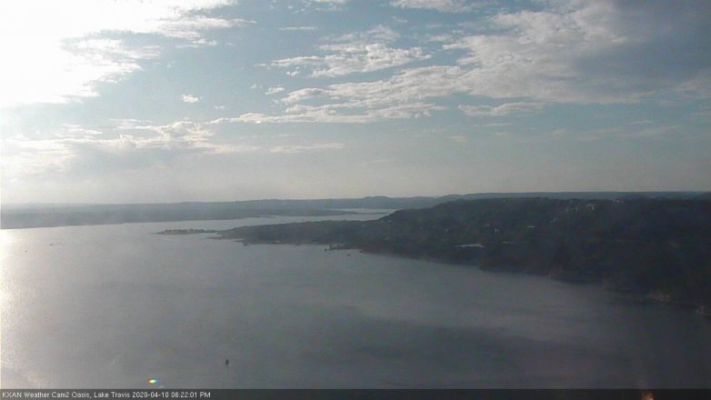 Lake Travis webcam, April 10, 2020 6:25 PM CT