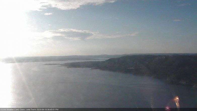 Lake Travis webcam, April 10, 2020 6:45 PM CT