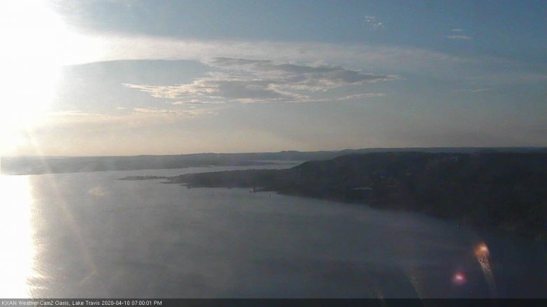 Lake Travis webcam, April 10, 2020 7:00 PM CT