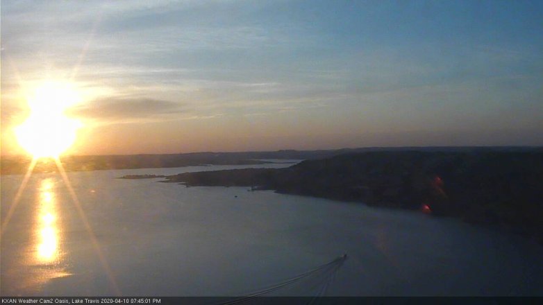 Lake Travis webcam, April 10, 2020 7:45 PM CT