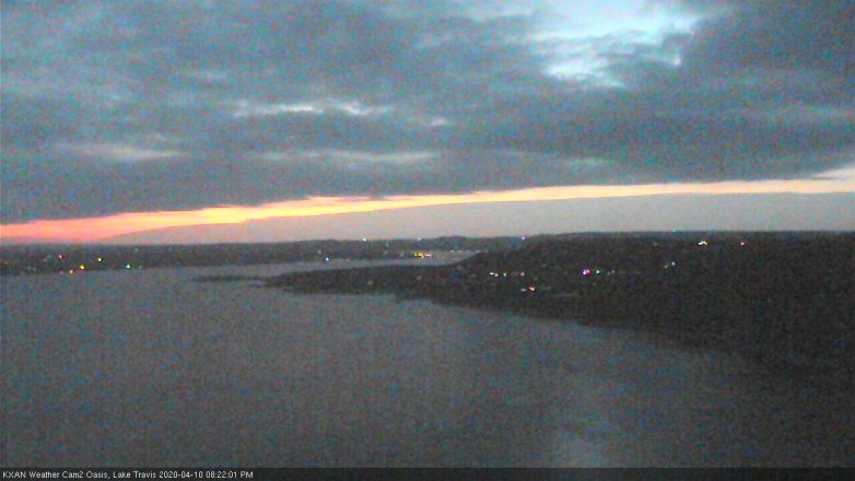Lake Travis webcam, April 10, 2020 8:25 PM CT