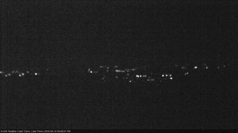 Lake Travis webcam, April 10, 2020 9:45 PM CT
