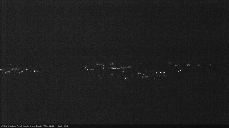 Lake Travis webcam, April 10, 2020 11:00 PM CT
