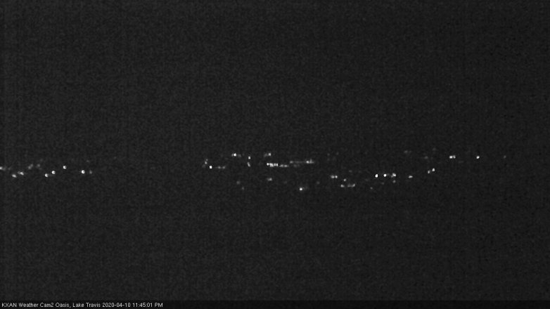 Lake Travis webcam, April 10, 2020 11:45 PM CT