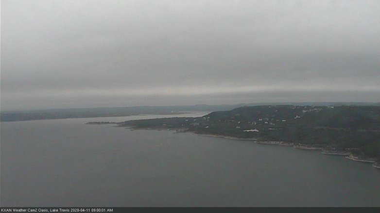 Lake Travis webcam, April 11, 2020 9:00 AM CT
