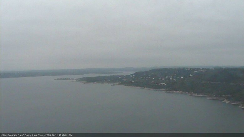 Lake Travis webcam, April 11, 2020 11:45 AM CT